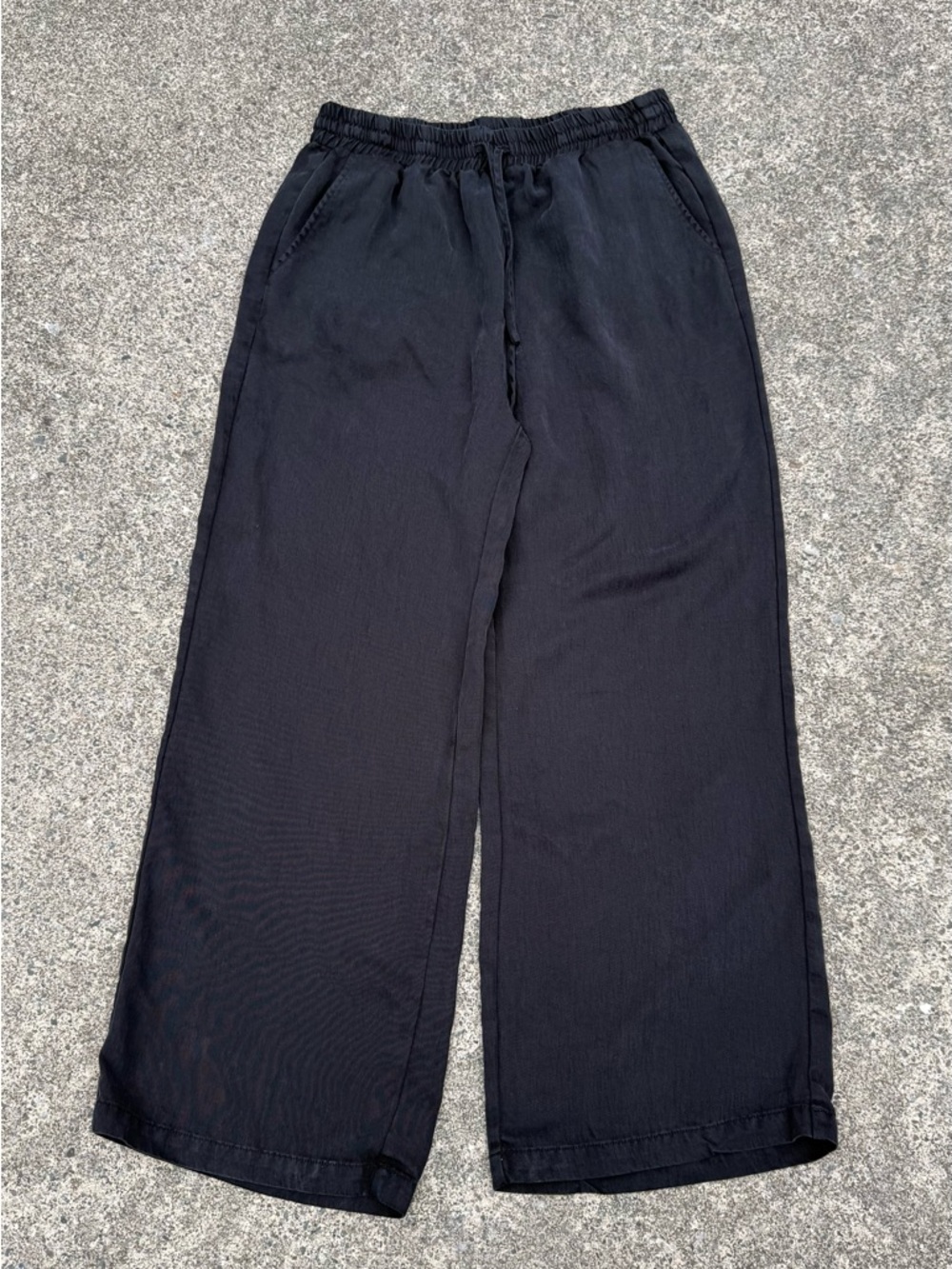 MELLODAY Black Elastic Waist Wide Leg Pants size L